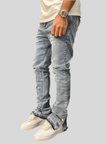 Vintage Flare Snapper Jeans - Blue