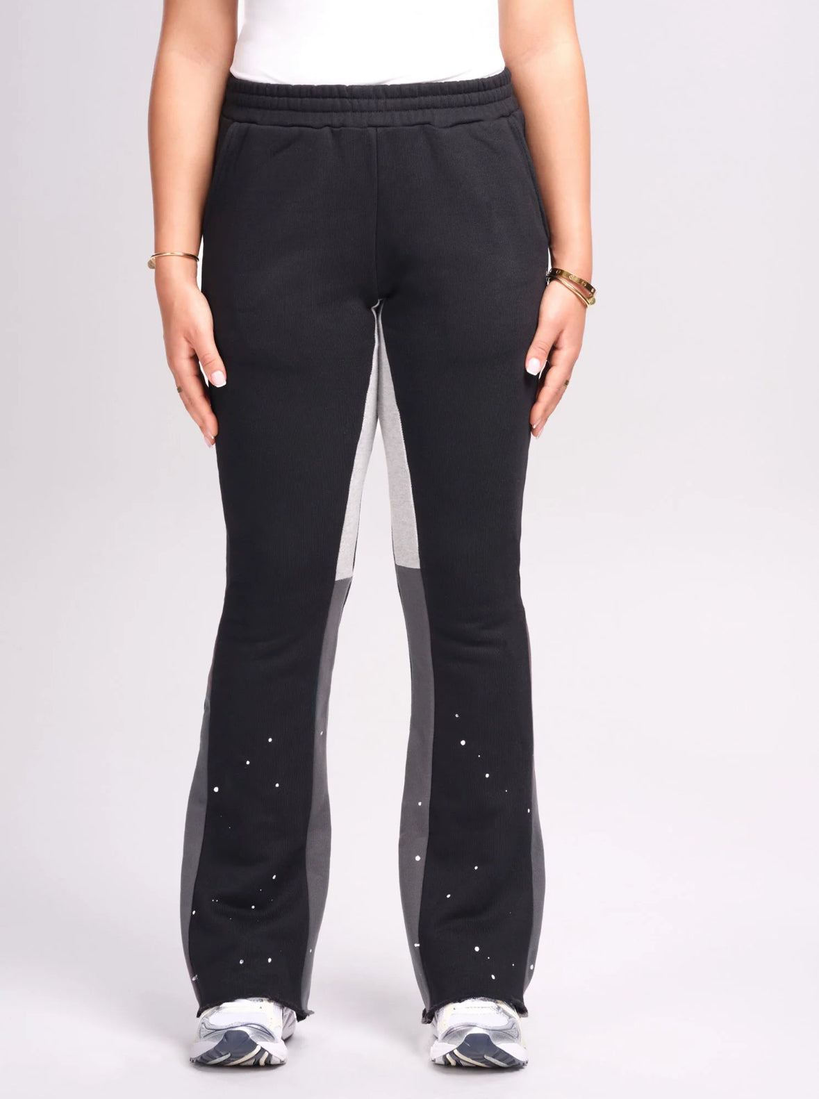 Vintage Flare Paint Joggers - Grey w