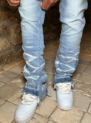 Vintage Flare Wave Jeans - Blue