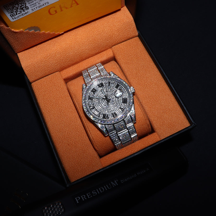 Montre De Luxe Fully Iced Moissanite - Or