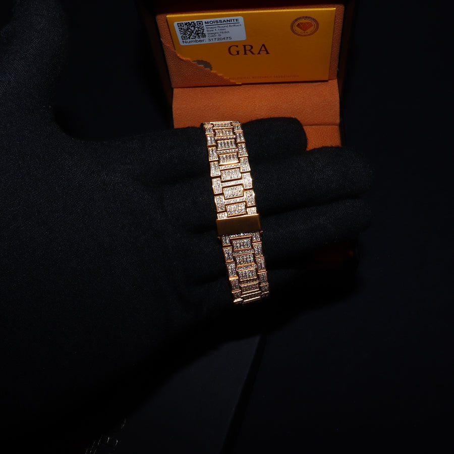 Montre De Luxe Fully Iced Corore en Moissanite & Or