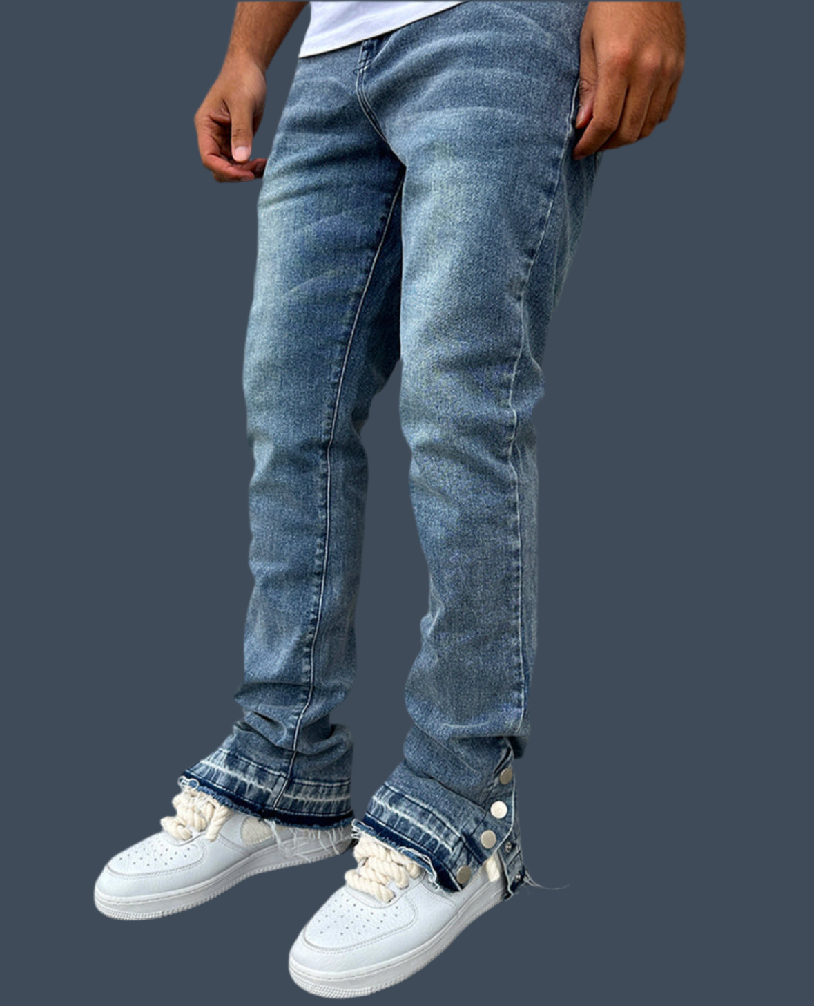 Vintage Flare Snapper Jeans - Blue