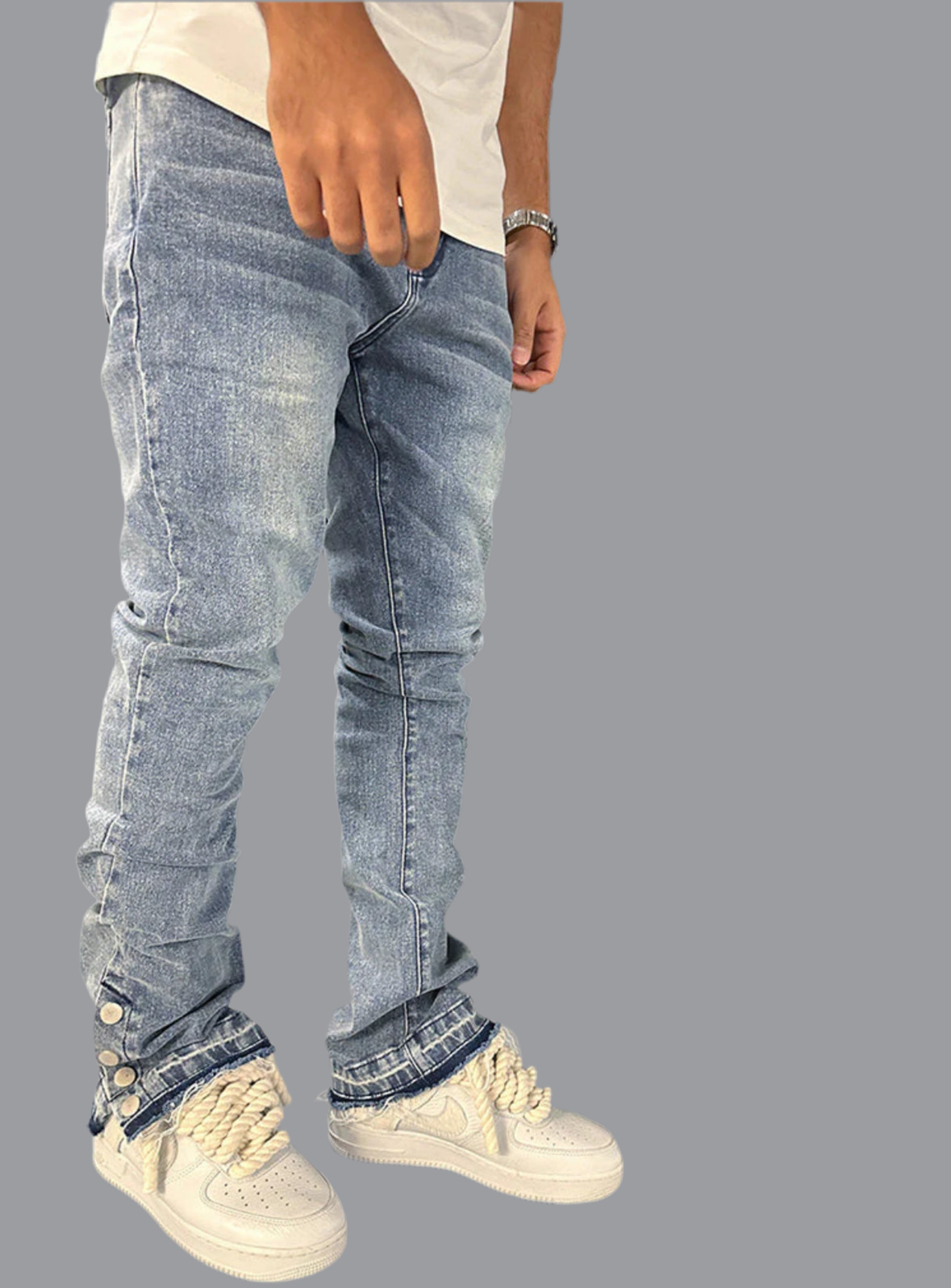 Vintage Flare Snapper Jeans - Blue