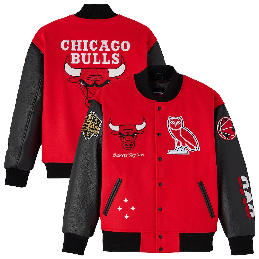 Veste universitaire raglan Chicago Bulls X OVO Hommes
