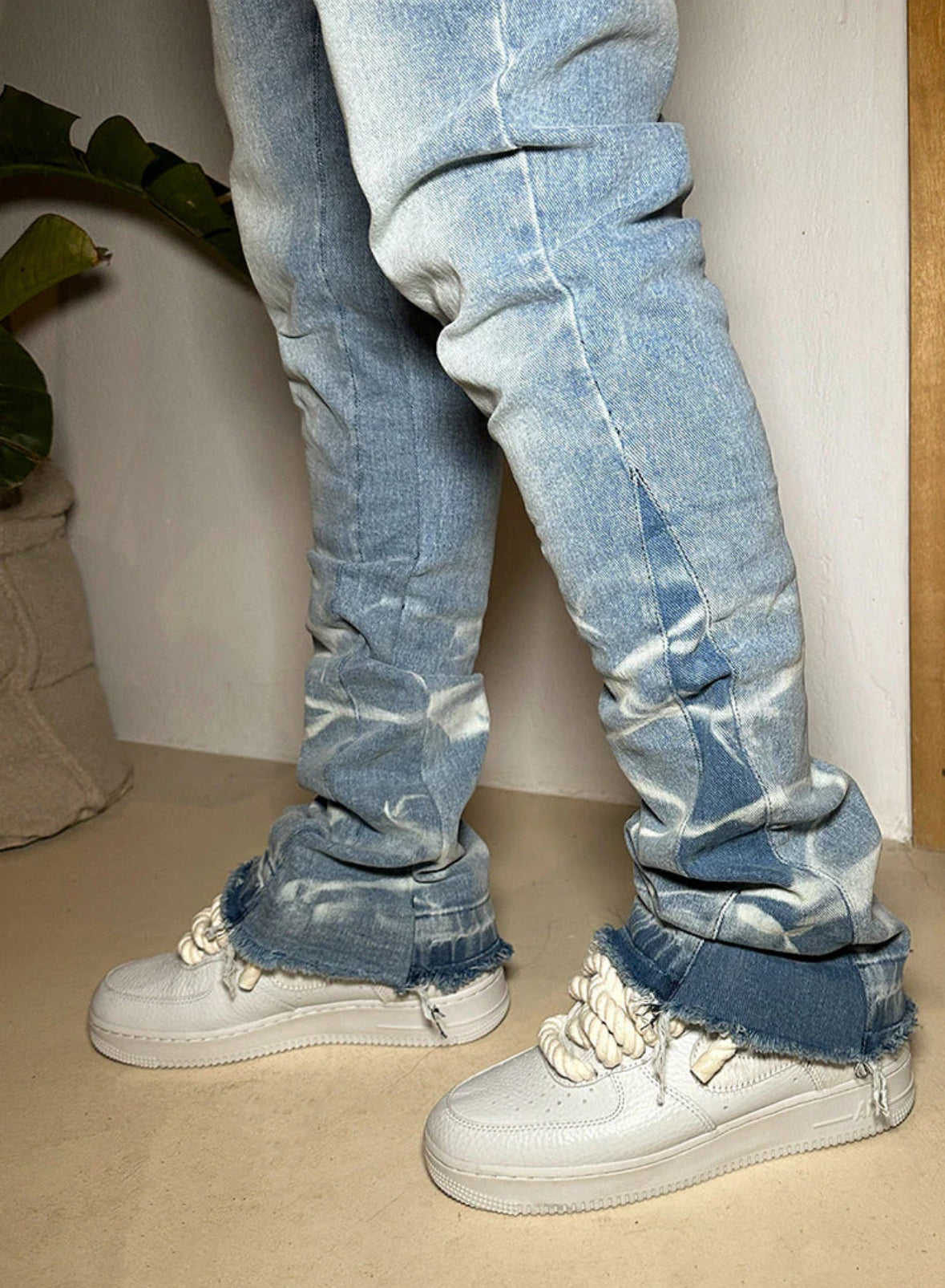 Vintage Flare Wave Jeans - Blue