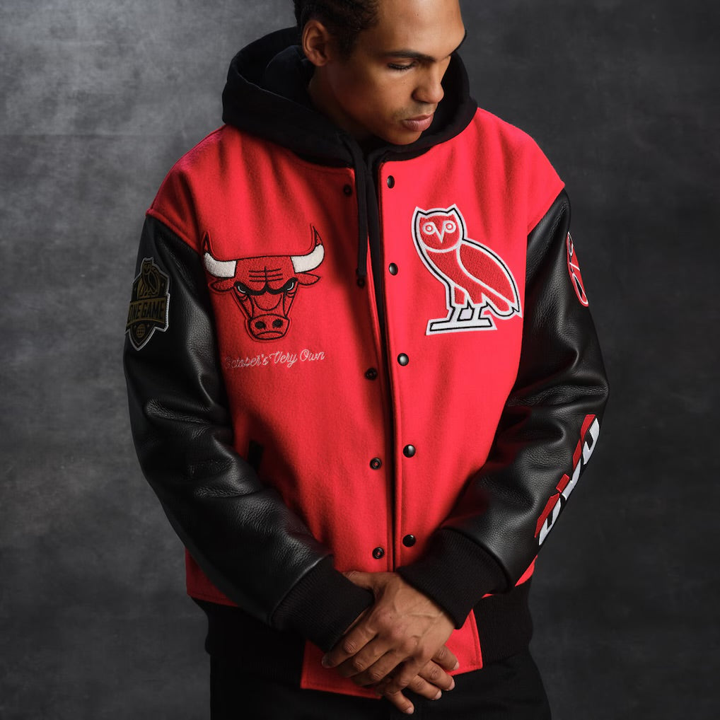 Veste universitaire raglan Chicago Bulls X OVO Hommes