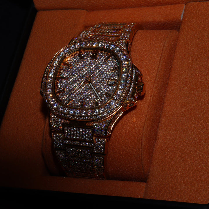 Fully Iced Miami montre En moissanite & OR