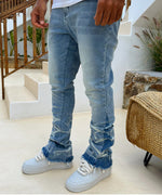 Vintage Flare Wave Jeans - Blue