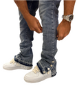 Vintage Flare Snapper Jeans - Blue