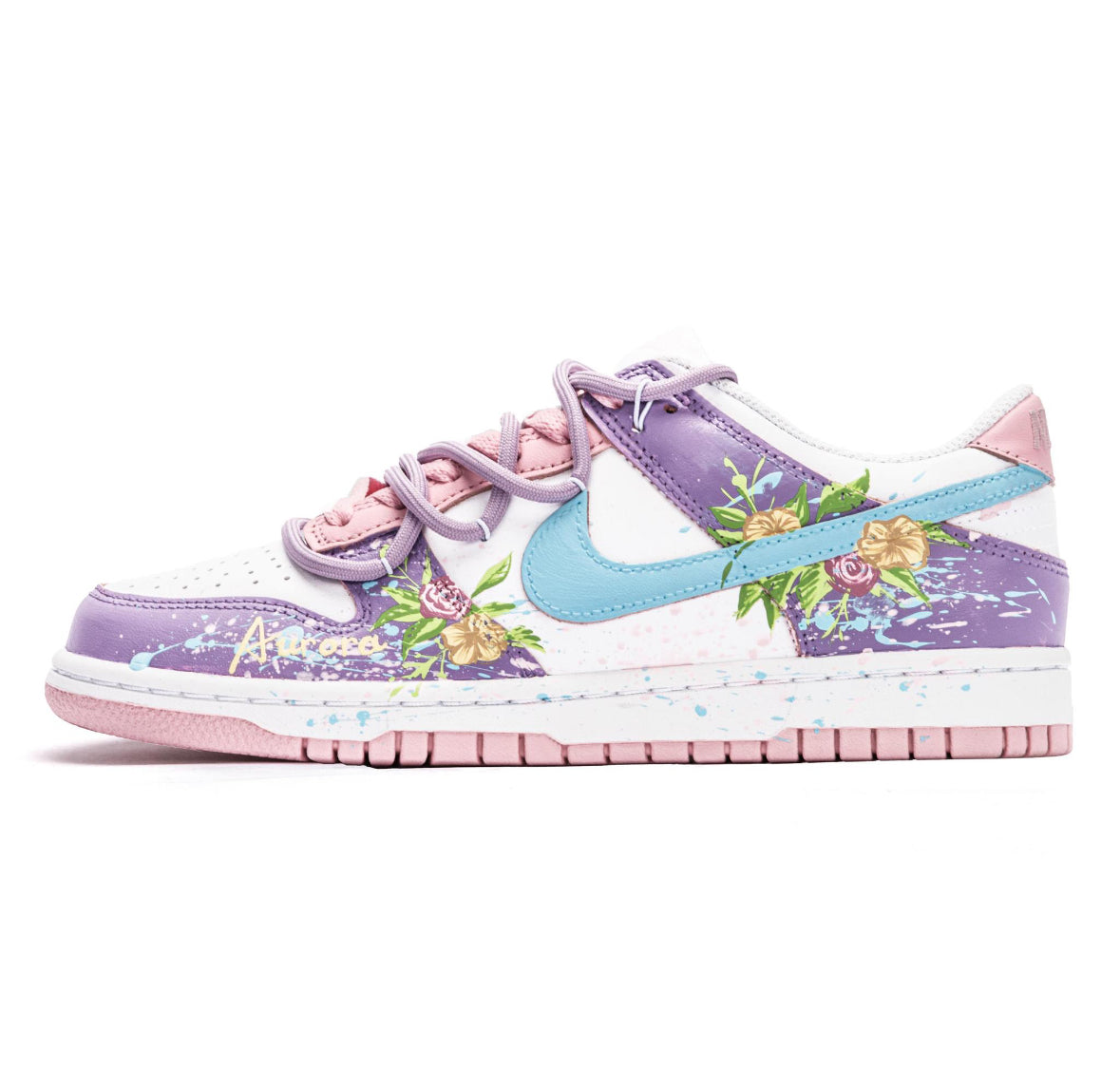 Nike Dunk Flowers purple & pink