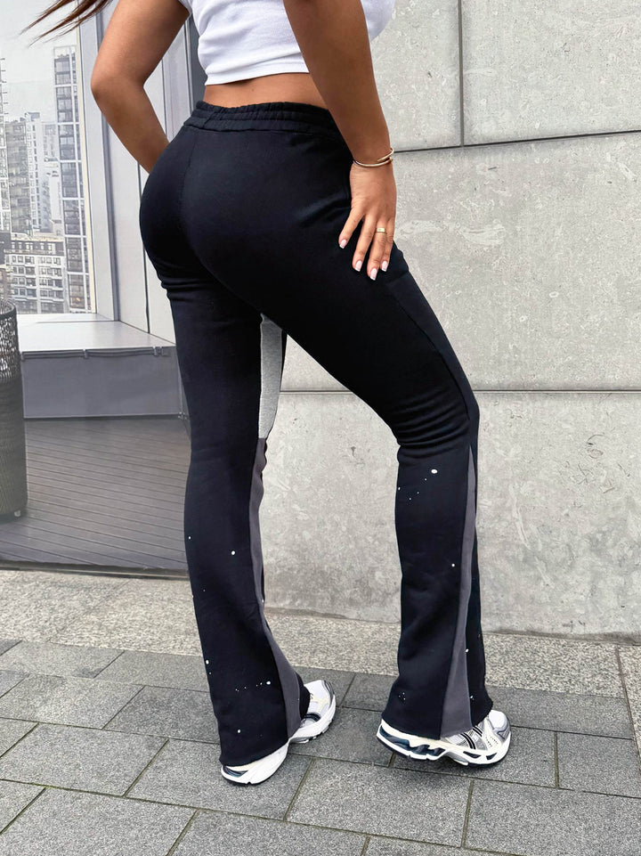 Vintage Flare Paint Joggers - Grey w