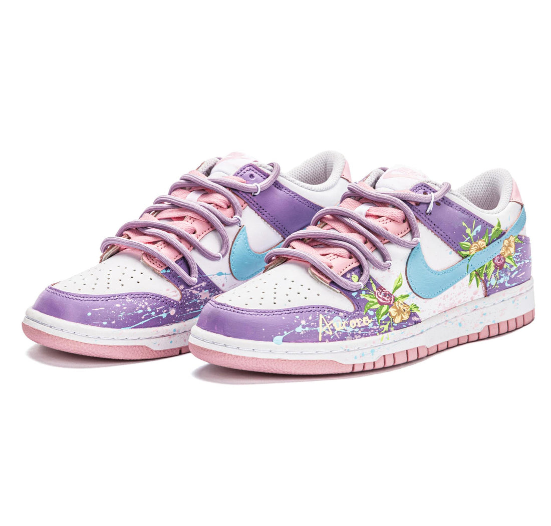 Nike Dunk Flowers purple & pink