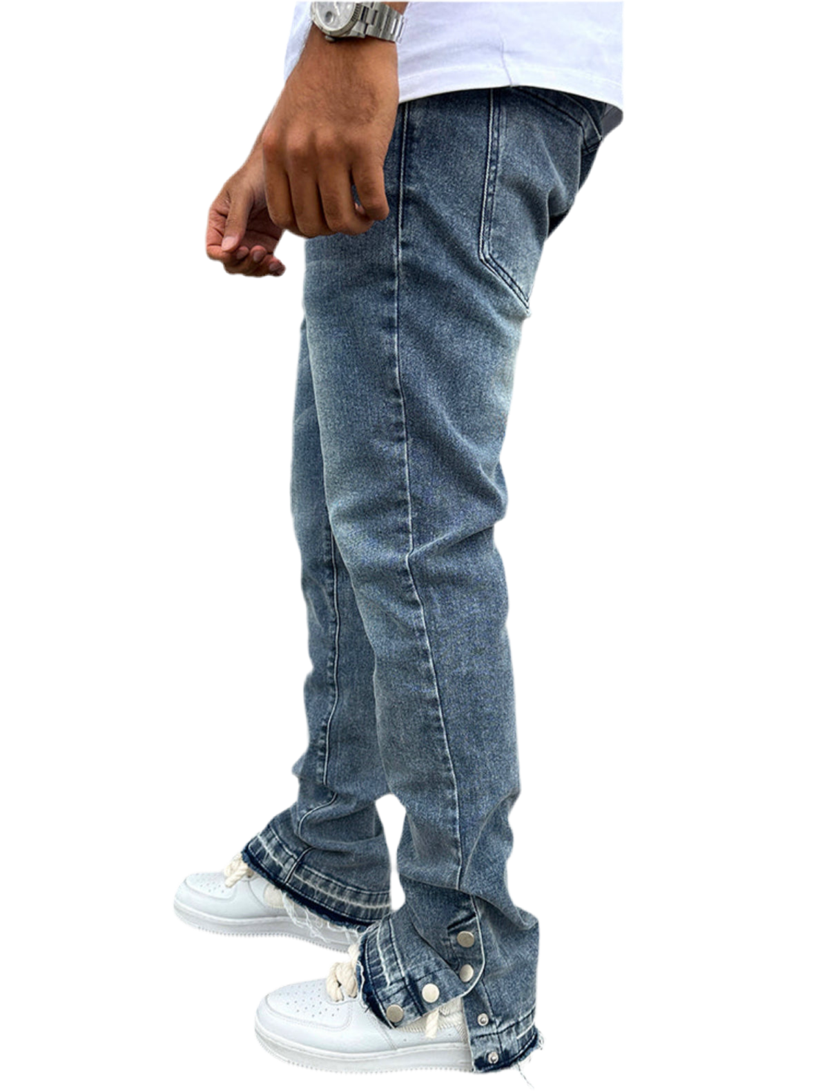 Vintage Flare Snapper Jeans - Blue