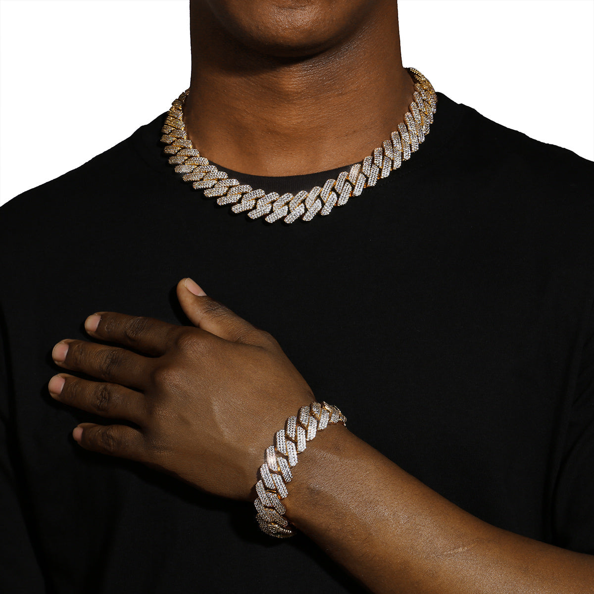 CHAÎNE À MAILLONS  Diamantées 20 MM - OR