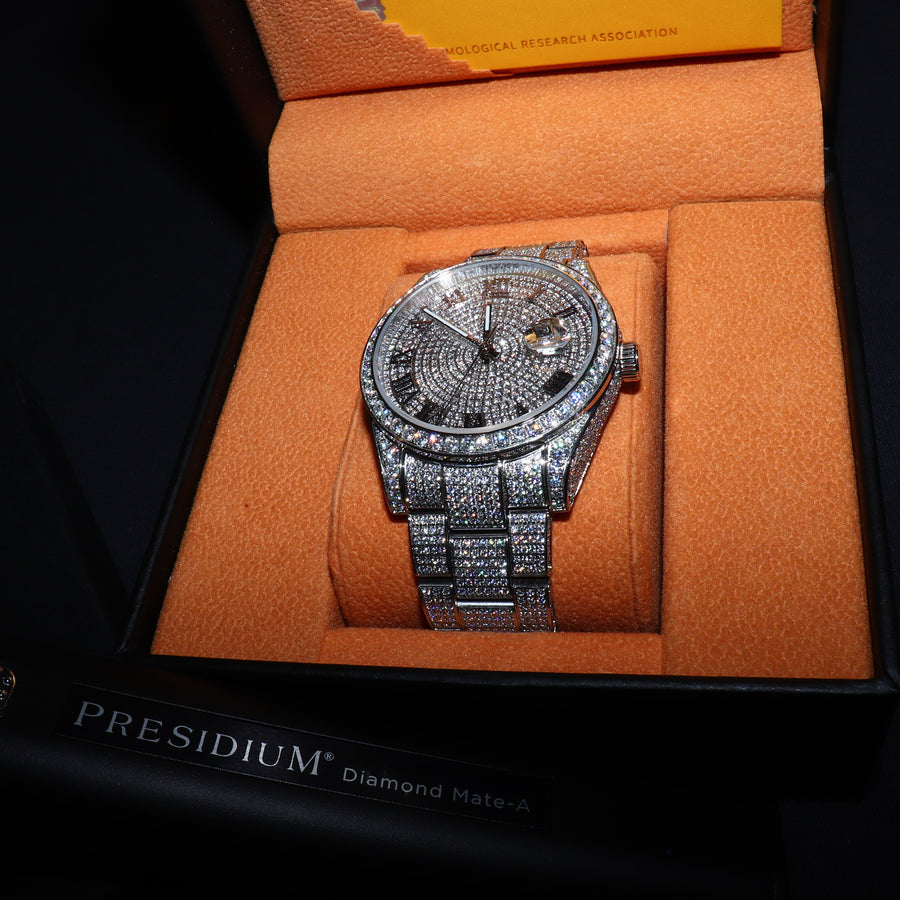 Montre De Luxe Fully Iced Moissanite - Or