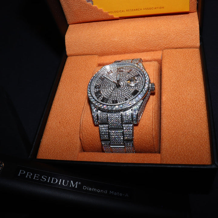 Montre De Luxe Fully Iced Moissanite - Or