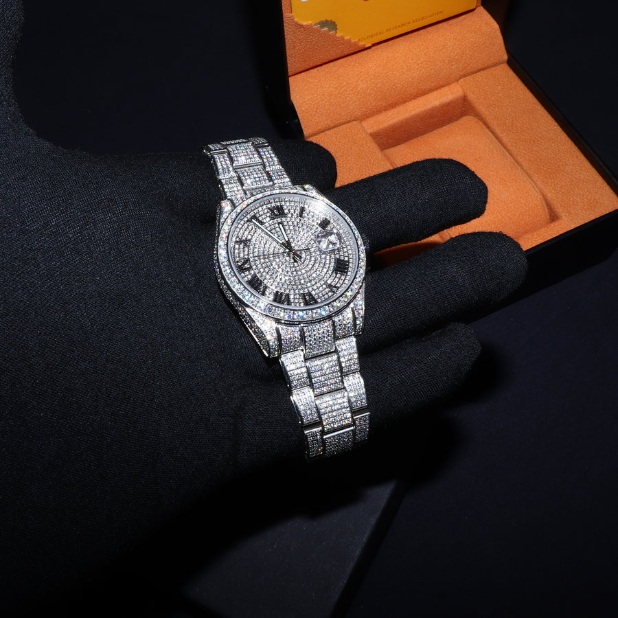 Montre De Luxe Fully Iced Moissanite - Or