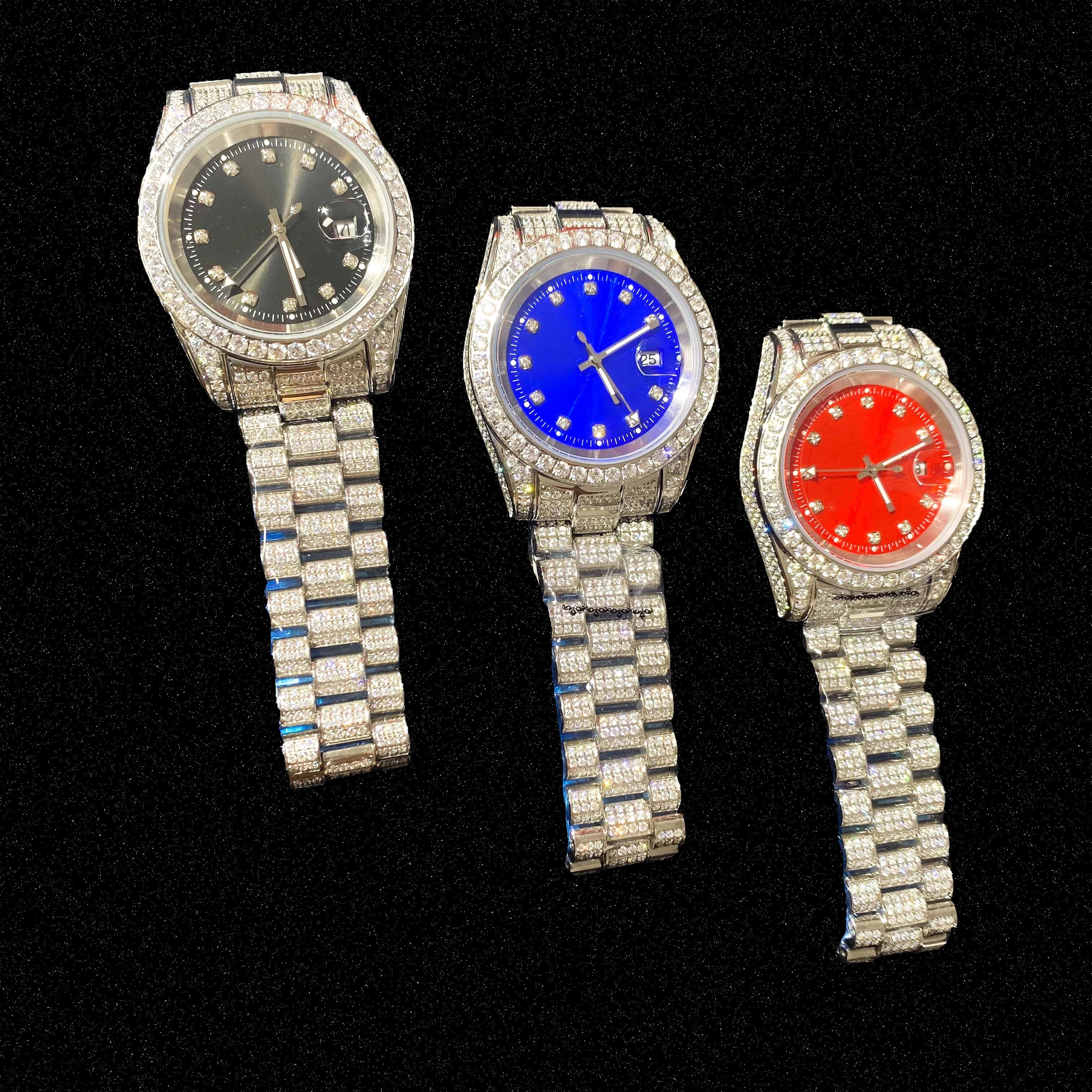 Half Iced Presidential Watch in White Gold