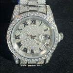 Half Iced Presidential Watch in White Gold
