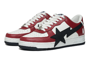 BAPE Baskets OS #2 blanc et rouge à étoiles emblématiques