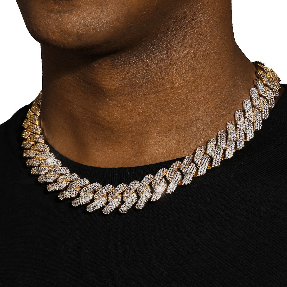 CHAÎNE À MAILLONS  Diamantées 20 MM - OR