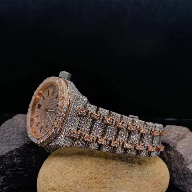 Montre à Quartz de Luxe En Moissanite