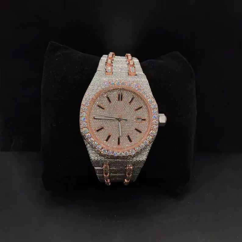 Montre à Quartz de Luxe En Moissanite