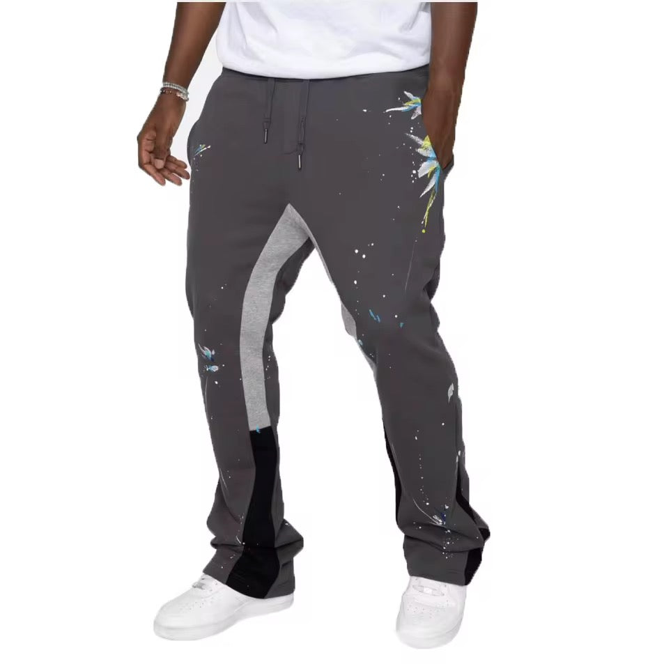 Pantalons Flares avec effet peinture multicolore