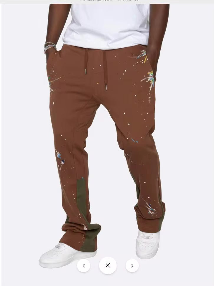Pantalons Flares avec effet peinture multicolore