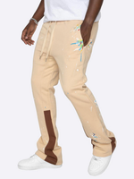 Pantalons Flares avec effet peinture multicolore