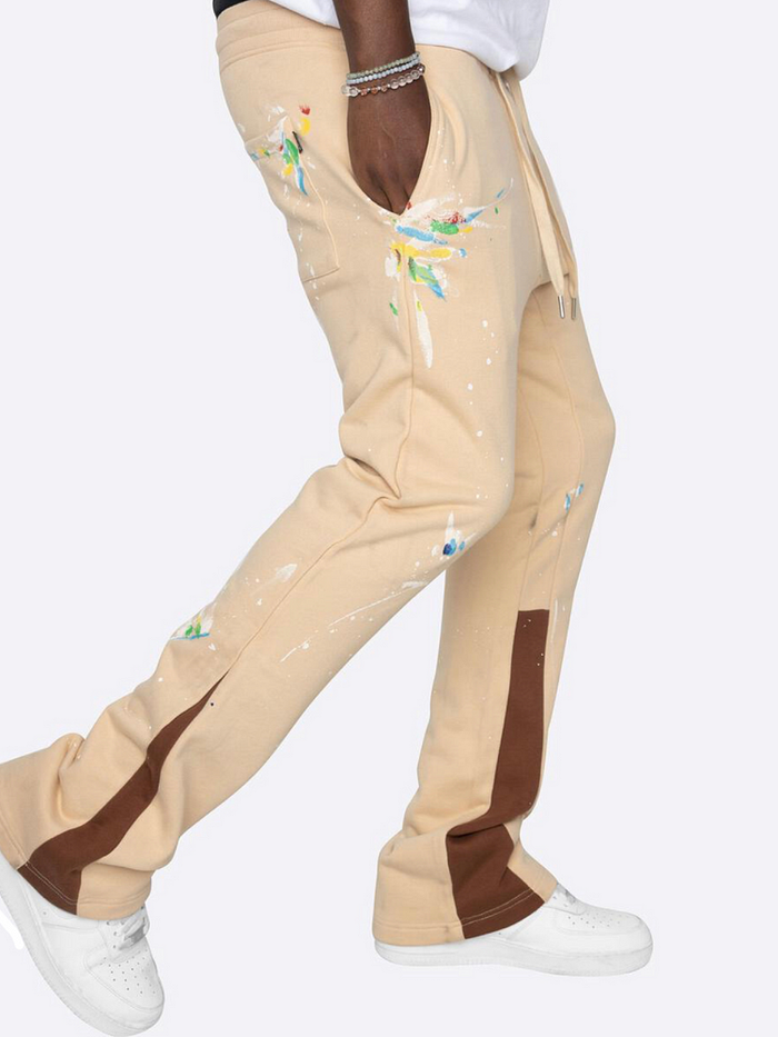 Pantalons Flares avec effet peinture multicolore