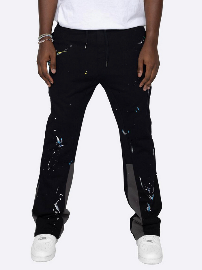 Pantalons Flares avec effet peinture multicolore