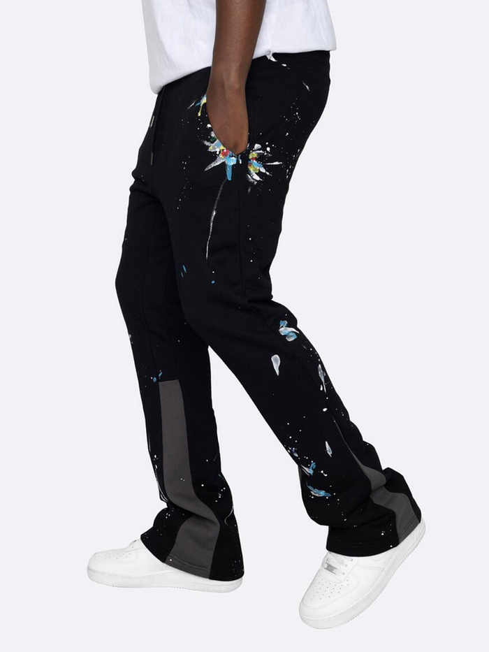 Pantalons Flares avec effet peinture multicolore
