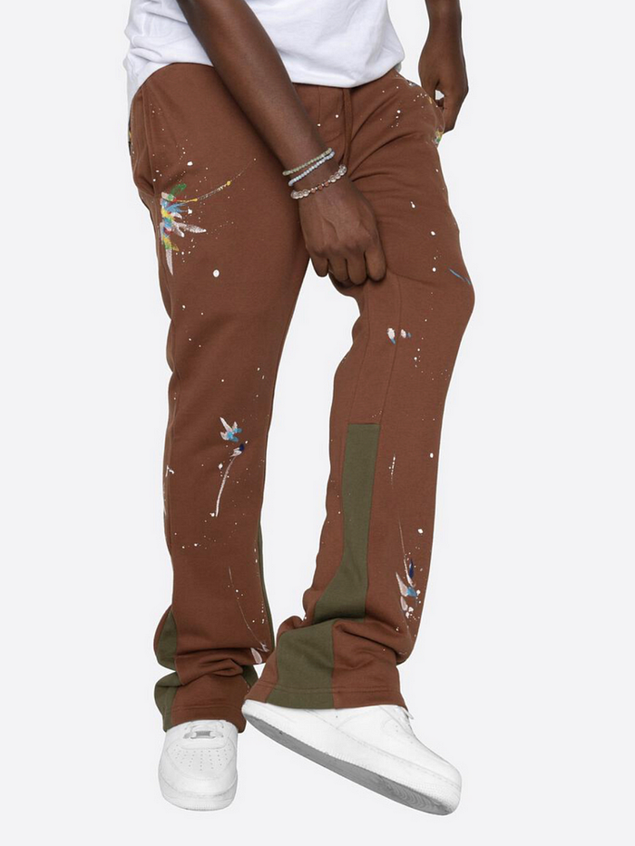 Pantalons Flares avec effet peinture multicolore