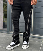 Jeans flare zippe