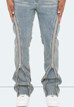 Jeans flare zippe