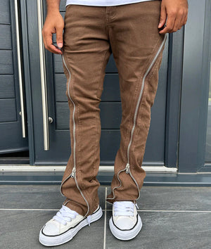 Jeans flare zippe
